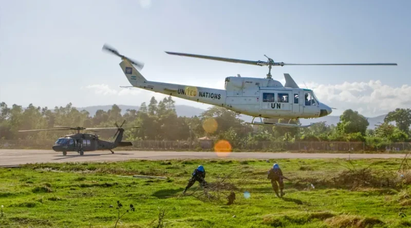 DISPARAN CONTRA HELICÓPTERO DE LA ONU EN HAITÍ
